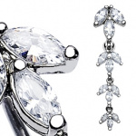 Piercing nombril Triple Marquise