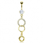 Piercing nombril trois bagues dor�e