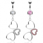 Piercing nombril trois coeurs