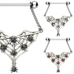 Piercing t�ton Spiders and Bat Web Dangle