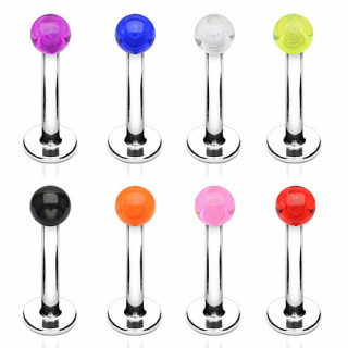 Lot de 8 piercings lvre labret  boule