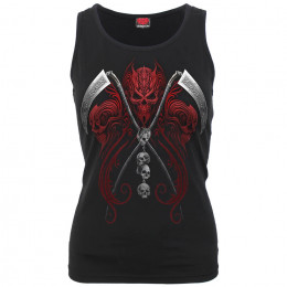 Débardeur femme à faux de la mort et crânes de démons
