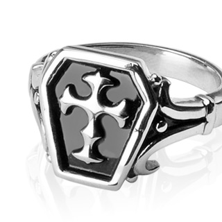 Bague homme acier style cercueil