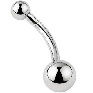 Piercing (arcade, rook, snug...) banane acier  boules asymtriques