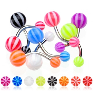 Lot de 8 piercings nombril Candy Ball