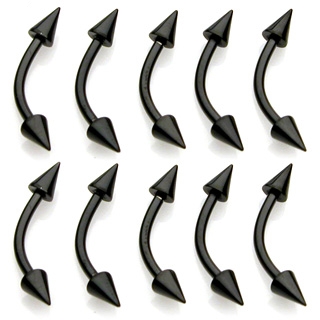 Piercing arcade anodisé titanium noir à pointes