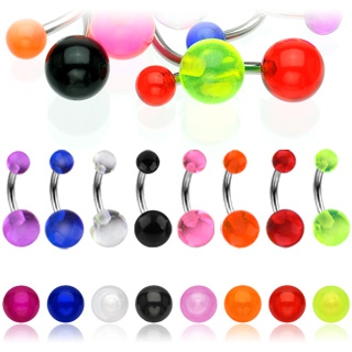 Lot de piercings nombril  boules acryliques