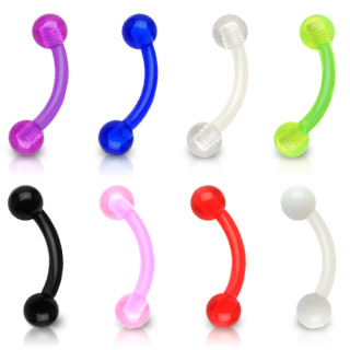 Lot de 8 piercings arcade acrylique boules UV