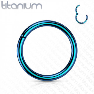 Anneau Bleu en Titane grade 23 à segment clips (nez, oreille...)