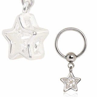 Anneau CBR à pendentif étoile