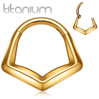Anneau charni�re design polygonale en Titane dor�