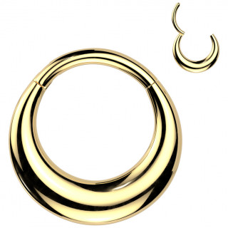 Anneau charnire Lune dore en acier haute prcision (oreille, septum...)