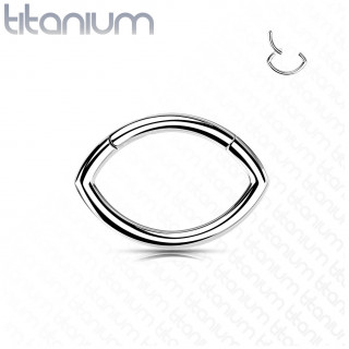 Anneau charnire oval en Titane Argent (septum, tragus, hlix...)