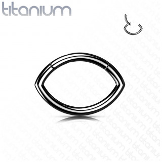 Anneau charnire oval en Titane Noir (septum, tragus, hlix...)