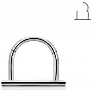 Anneau charnire Titane en forme de "U" invers  barre droite