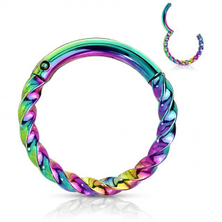 Anneau charnire twist multicolore en acier haute prcision