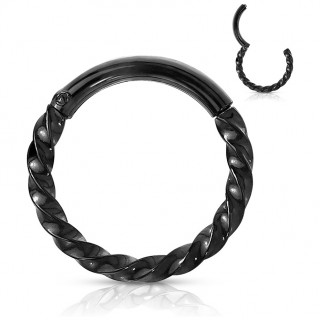 Anneau charnire twist noir en acier haute prcision