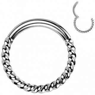 Anneau clicker torsad en acier haute prcision (oreille, septum...)