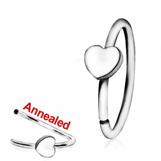 Anneau de nez  coeur en acier ajustable