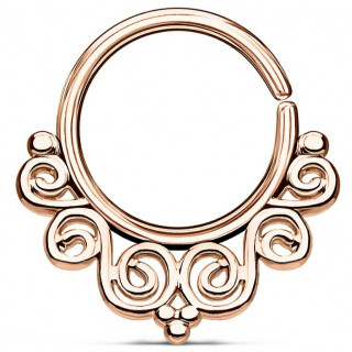 Anneau pliable cuivr style baroque (septum / cartilage oreille)