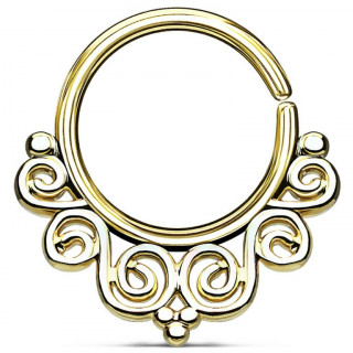 Anneau pliable dor style baroque (septum / cartilage oreille)