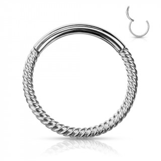 Anneau style cordage en acier haute prcision  segment clip (oreille, lvre, septum...)