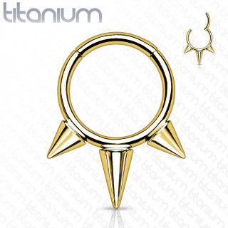 Anneau titane Dor  charnire et spikes (septum, oreille...)