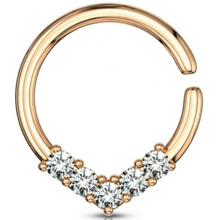 Anneau tordable  chevron strass - Cuivr (septum, cartilage...)