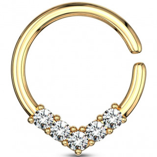 Anneau tordable  chevron strass - Dor (septum, cartilage...)