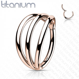 Anneau triple en Titane Cuivr  charnire (helix, lobe...)