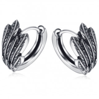 Anneaux d'oreilles  aile d'ange en acier (paire)