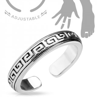 Bague ajustable  motif labyrinthe