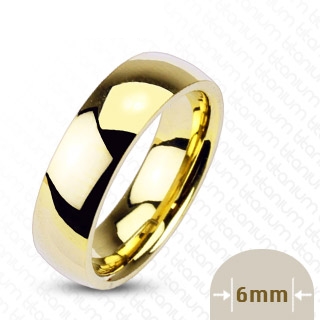 Bague couple titane Glossy gold