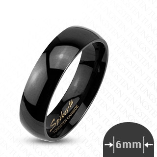 Bague couple tungstene Glossy black