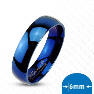 Bague couple tungstene Glossy blue