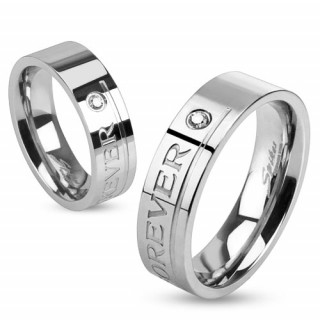 Bague de couple en acier "Love you forever"