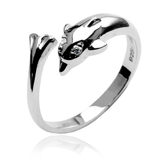 Bague de pied argent avec dauphin