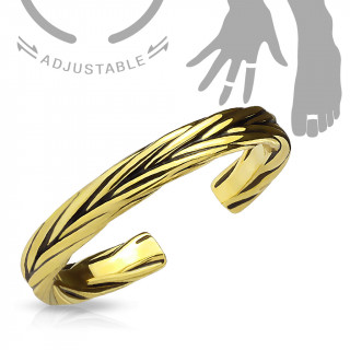 Bague fantaisie plaqu or jaune style tress