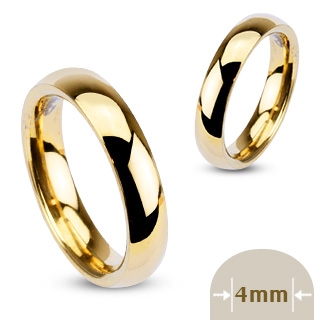 Bague femme acier anneau dor fin