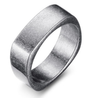 Bague homme acier Composite Square