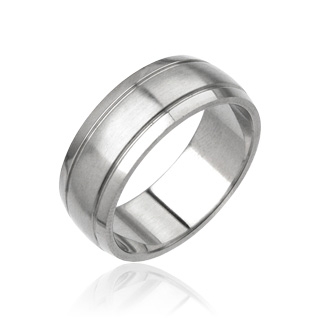 Bague acier lignes parall�les