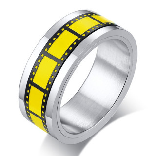 Bague homme acier style cinma