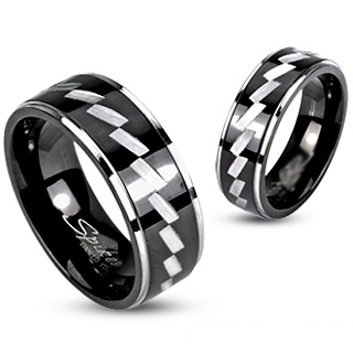 Bague homme acier Thunderbolt