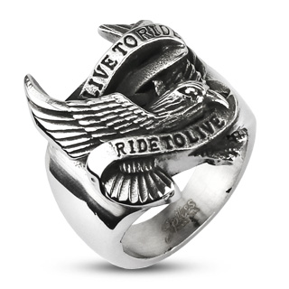 Bague homme acier vintage style biker