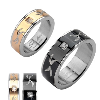 Bague couple acier Wind