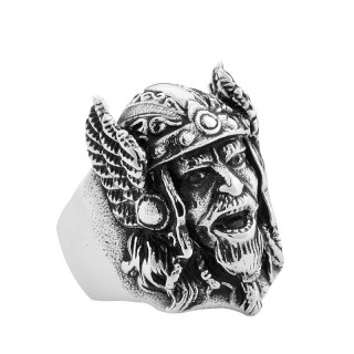 Bague homme gothique en acier  tte de dieu Nordique