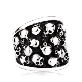 Bague homme gothique en acier style catacombes