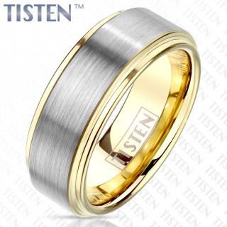 Bague homme tisten dore  bandeau bross