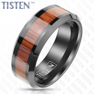 Bague homme tisten noir Wood Style Black