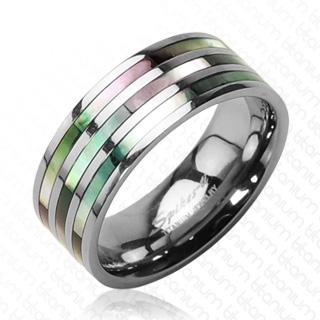 Bague titane Abalone